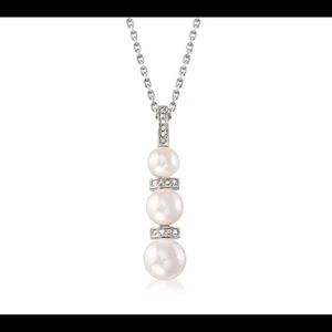 Ross Simons Diamond Pearl Pendant Necklace